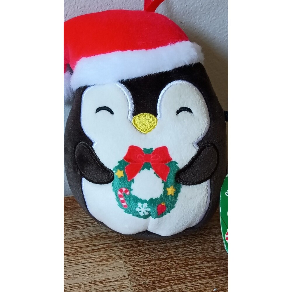 Squishmallows Christmas Penguin Ornament Plush Kellytoy 2023 Holiday Wreath Clip
